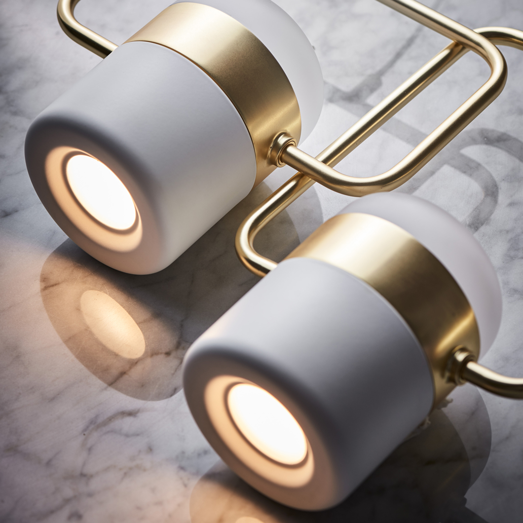 OUTLET Seed Design Ling P1 V LED White and Brass Pendant| Image:1