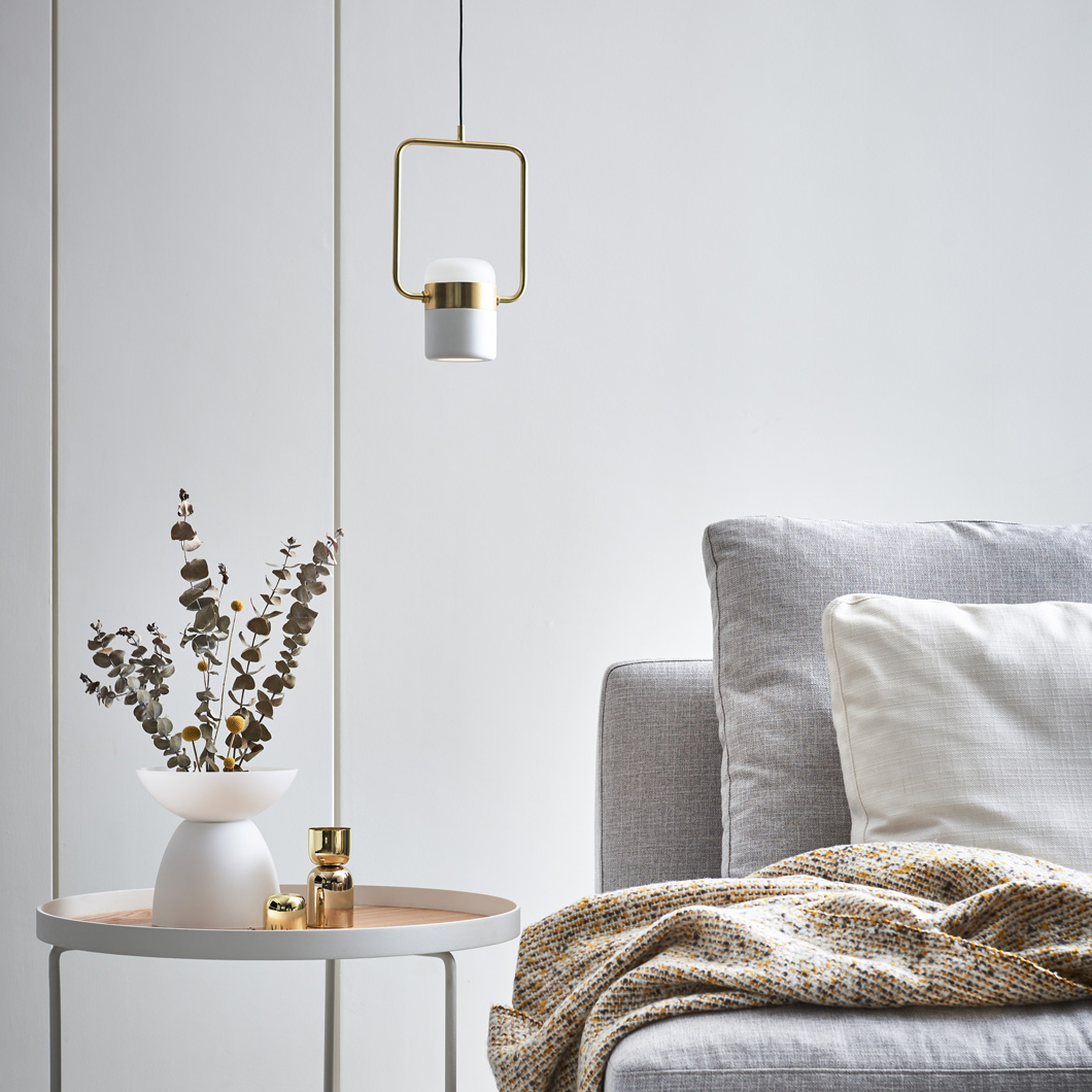 OUTLET Seed Design Ling P1 V LED White and Brass Pendant| Image:2