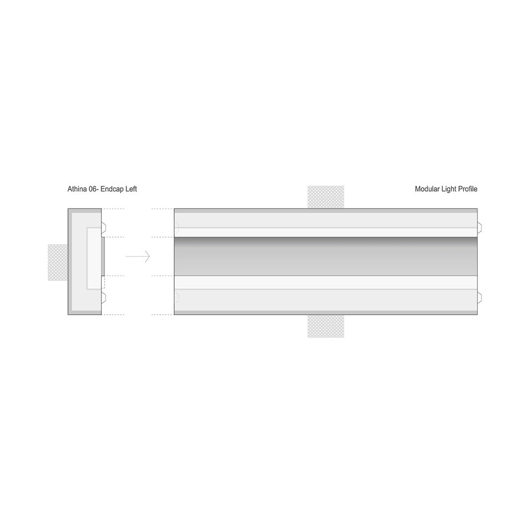 Nama Athina Modular 06 Endcap L Plaster In Linear LED Profile| Image:1
