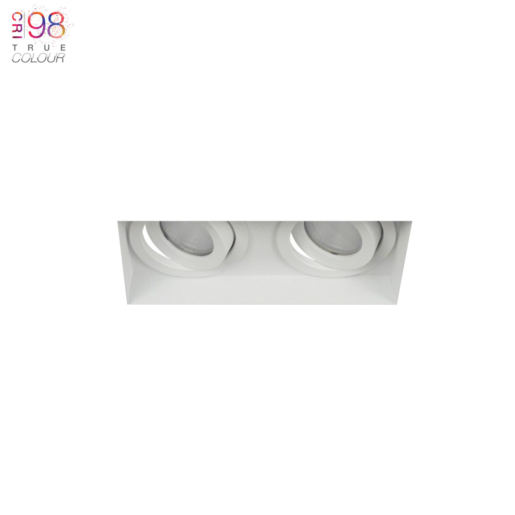 Dual mounted eiger mini, finished in white, fully adjustable, great for home lighting