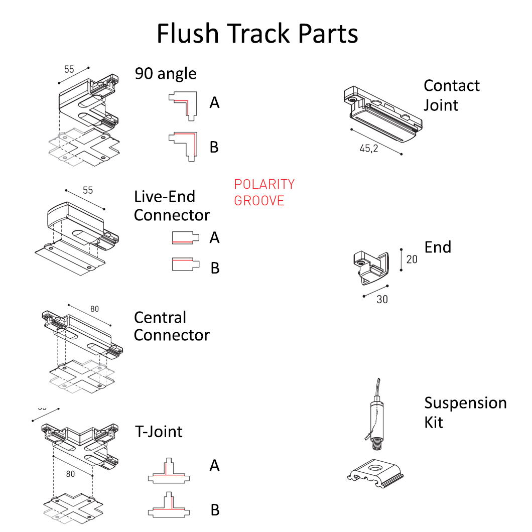 Arkoslight Linear 1L Flush Recessed Mounted 230V Modular Track System Components| Image:2