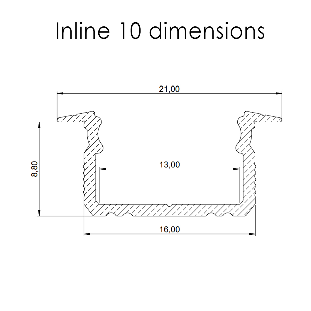 DLD Inline 10 Recessed Linear LED Profile - Next Day Delivery| Image:2