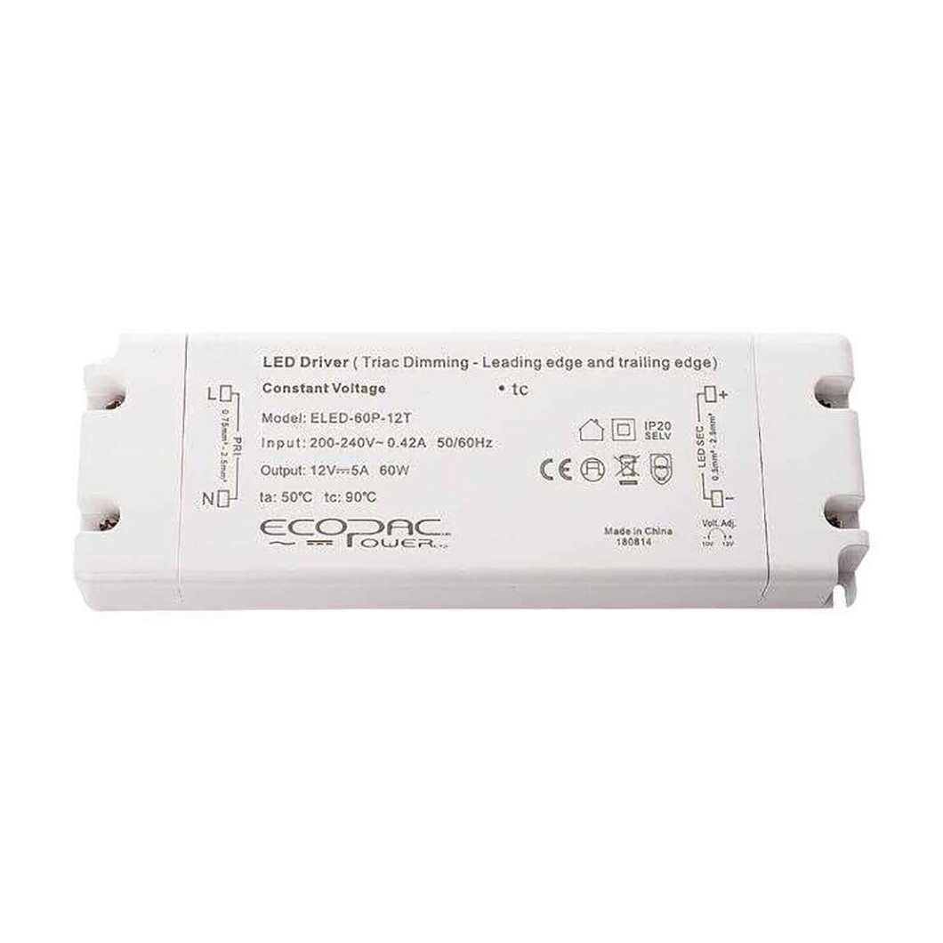 ELED-60P-24T: Constant Voltage 60W 24V Mains Dimming Leading + Trailing Edge Driver