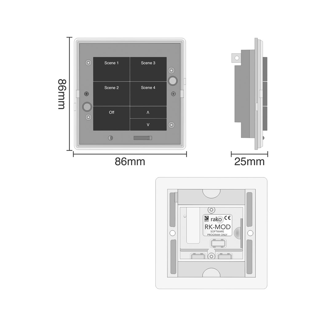 Rako Classic RNC Wireless NFC Wall Plate Control Module| Image:13