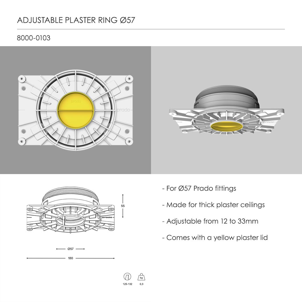 Prado Trimless Spot Adjustable Plaster-In Downlight| Image:2