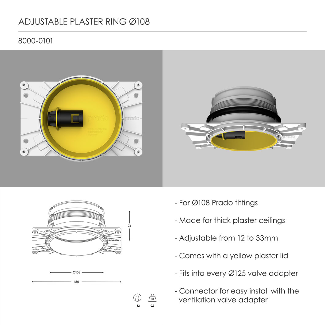 Prado Light + Ventilation Long Trimless Plaster-In Adjustable Downlight| Image:11