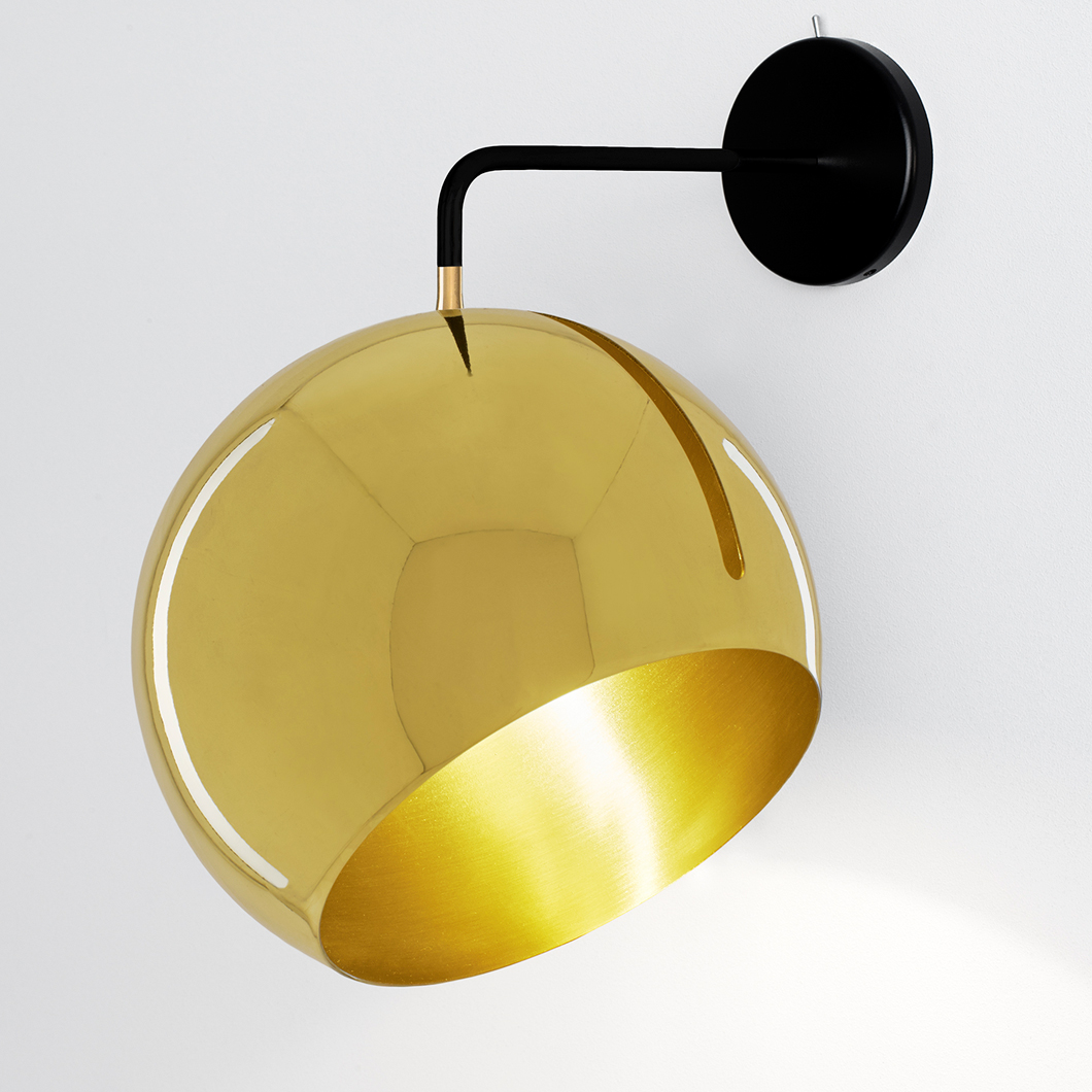 Nyta Tilt Globe Brass Wall Light Darklight Design