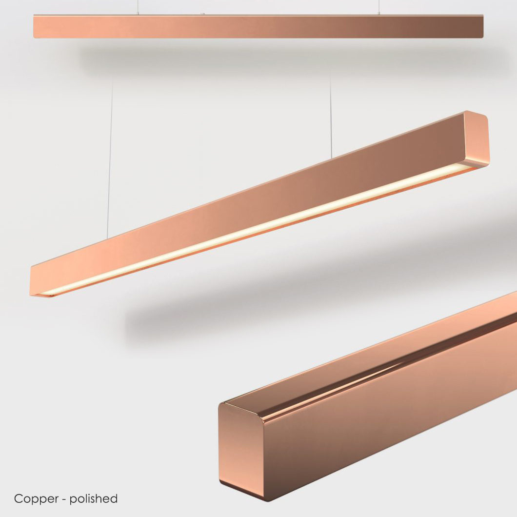 copper linear pendant light