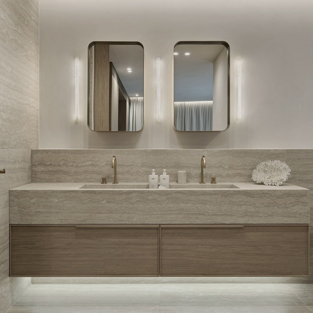 Contain Tub Alabaster Wall Light around bathroom mirrors
