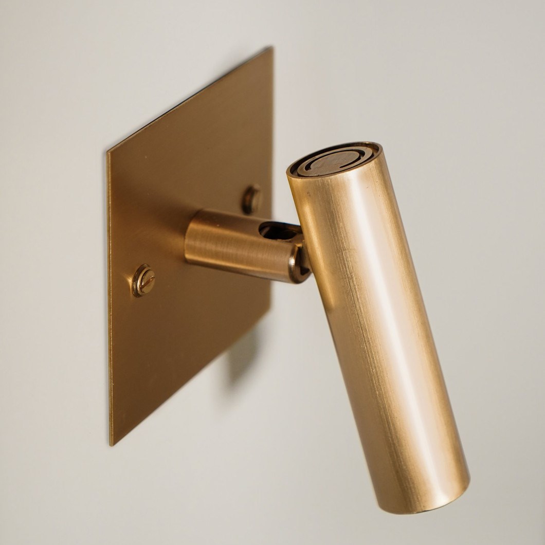 Contain Book Wall Light with brushed aged brass finish