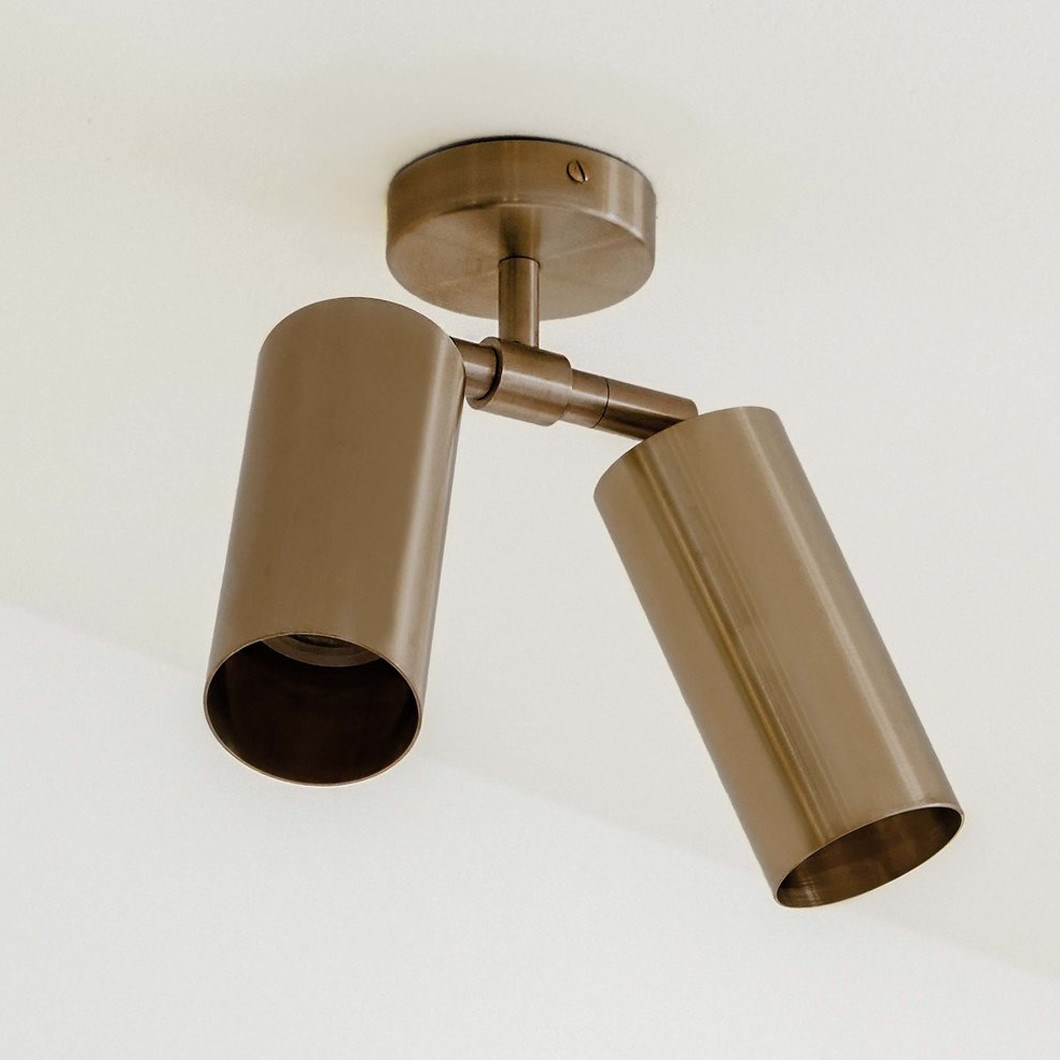 Contain Book XL Double Wall & Ceiling Light in brushed aged brass