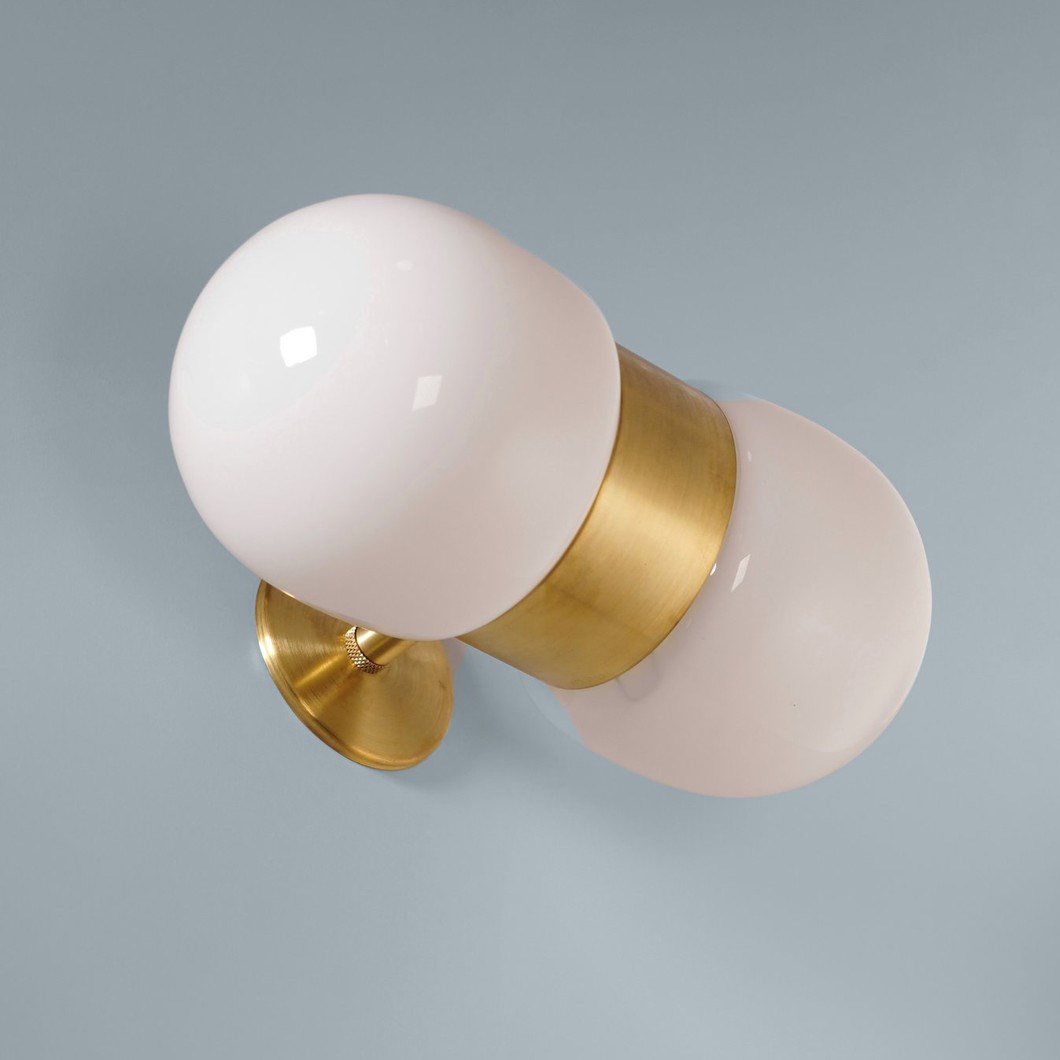 Contain Nuvol Double Brass Wall Light  in brushed brass