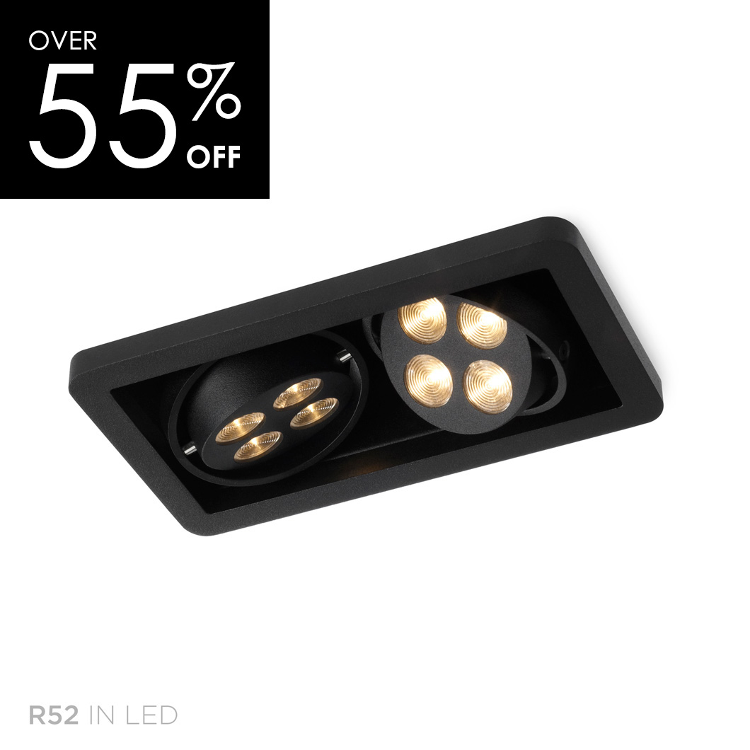 OUTLET Trizo21 R52 LED Black with Black Interior Recessed Directional Downlight| Image : 1
