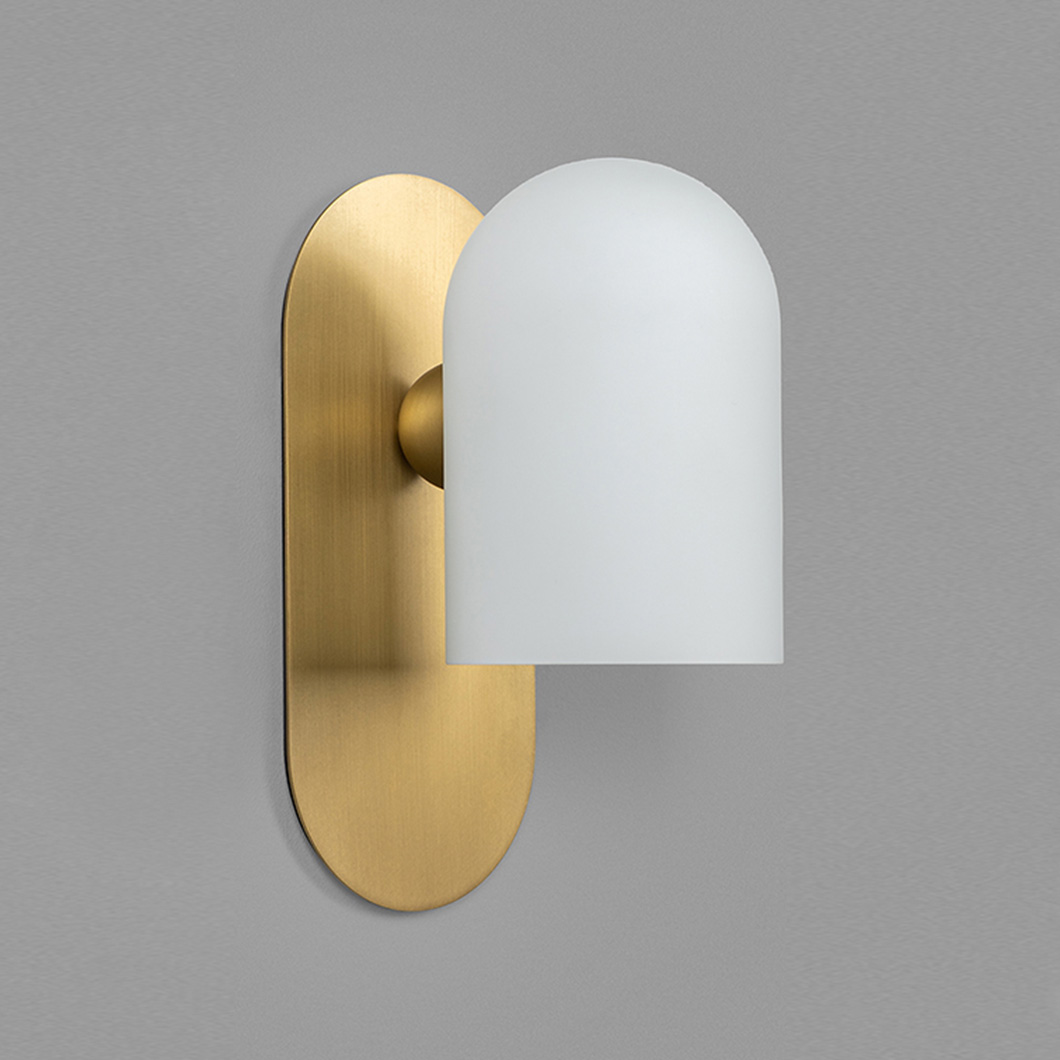 Schwung Odyssey Small Wall Light with lacquered burnished brass finish