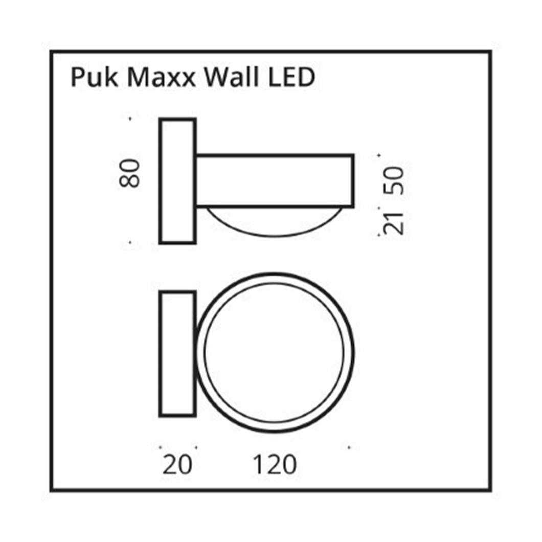 Top Light Puk Maxx Wall Light dimension sheet