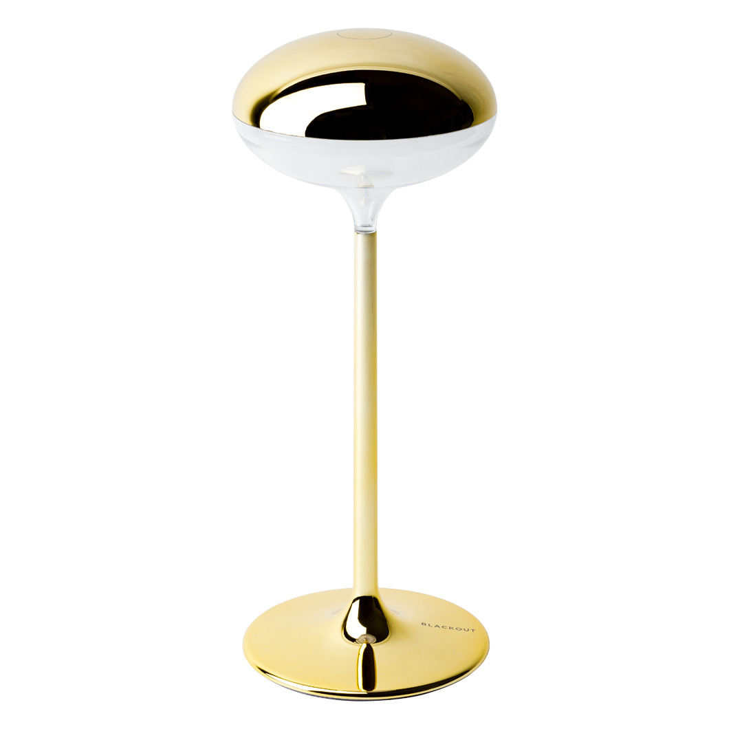 Blackout ZEEBO Cordless Table Lamp with gold plated finish