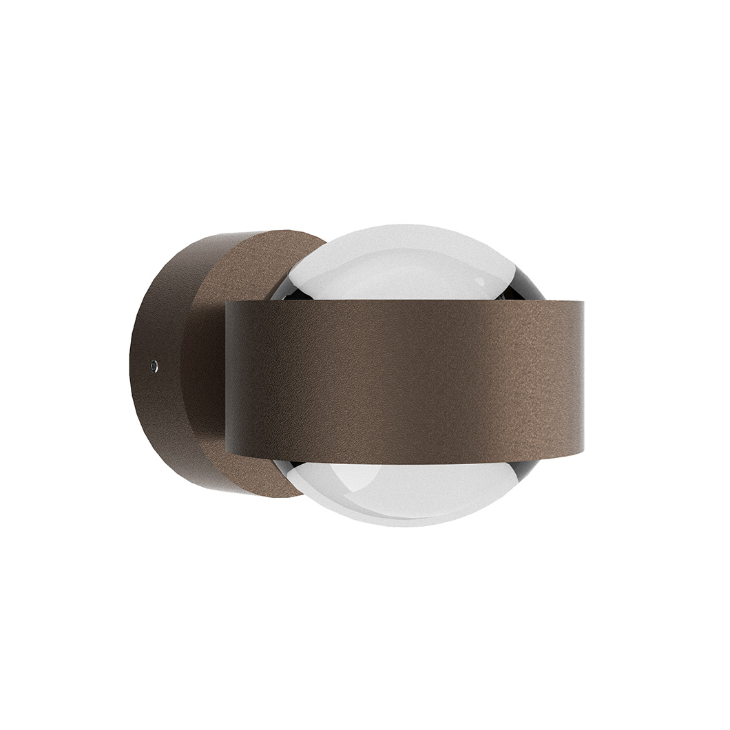 Top Light Puk Mini Outdoor Wall Light in soft brown