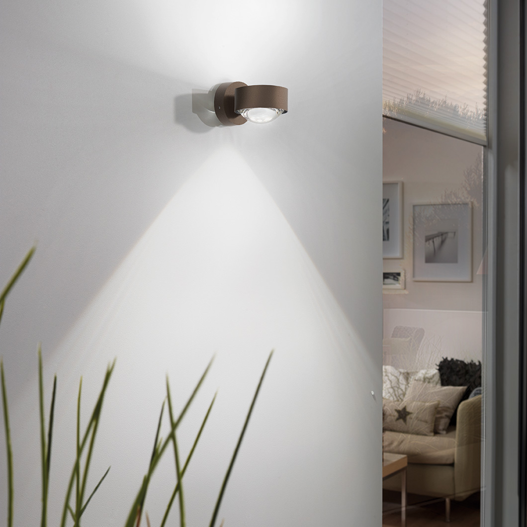 Top Light Puk Mini Outdoor Wall Light in soft brown alternative image