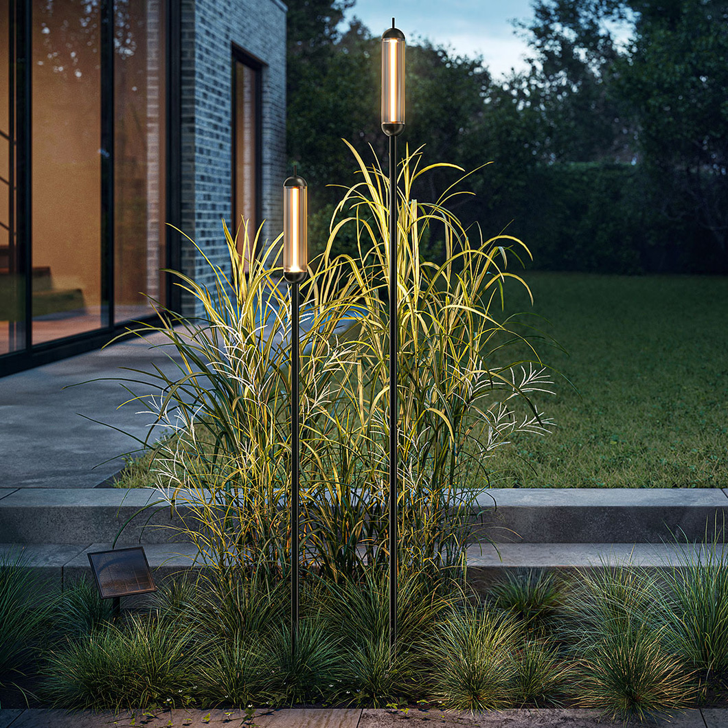 IP44.DE Reed IP65 Outdoor Bollard Solar Light Set alternative image